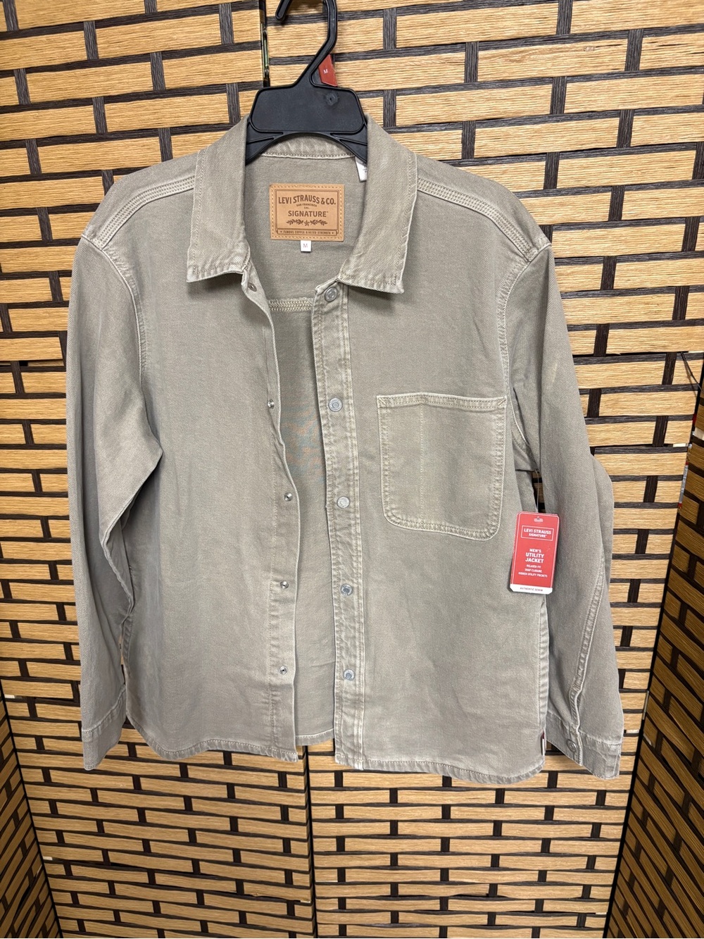 Signature Levi Strauss & co khaki utility jacket size medium